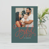 Typografie Joyful Holiday / Christmas Photo Card Feestdagenkaart (Staand voorkant)