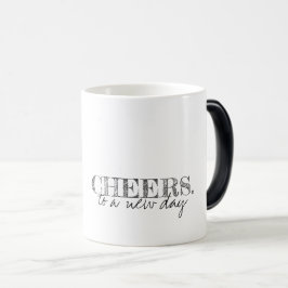 Typografie JUICHT NAAR EEN NIEUWE DAG Moderne Arti Magische Mok
