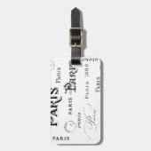 Typografie-kalligrafie Parijs Frankrijk Eiffel Tow Bagagelabel (Voorkant verticaal)