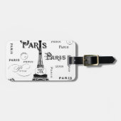 Typografie-kalligrafie Parijs Frankrijk Eiffel Tow Bagagelabel (Voorkant horizontaal)