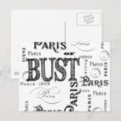 Typografie-kalligrafie Parijs Frankrijk Eiffel Tow Briefkaart (Voorkant / Achterkant)