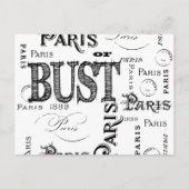 Typografie-kalligrafie Parijs Frankrijk Eiffel Tow Briefkaart (Voorkant)