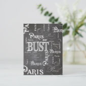 Typografie-kalligrafie Parijs Frankrijk Eiffel Tow Briefkaart (Staand voorkant)