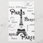 Typografie-kalligrafie Parijs Frankrijk Eiffel Tow Briefpapier (Voorkant)