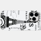 Typografie-kalligrafie Parijs Frankrijk Eiffel Tow Case-Mate iPhone Case (Achterkant (horizontaal))