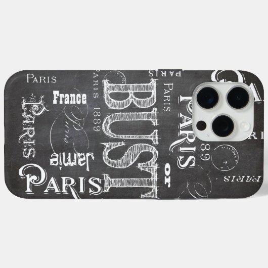 Typografie-kalligrafie Parijs Frankrijk Eiffel Tow Case-Mate iPhone Case (Achterkant (horizontaal))