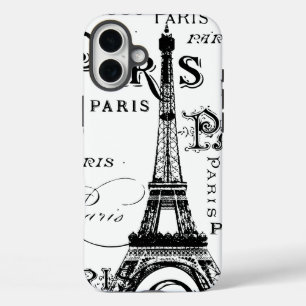 Typografie-kalligrafie Parijs Frankrijk Eiffel Tow iPhone 16 Plus Hoesje