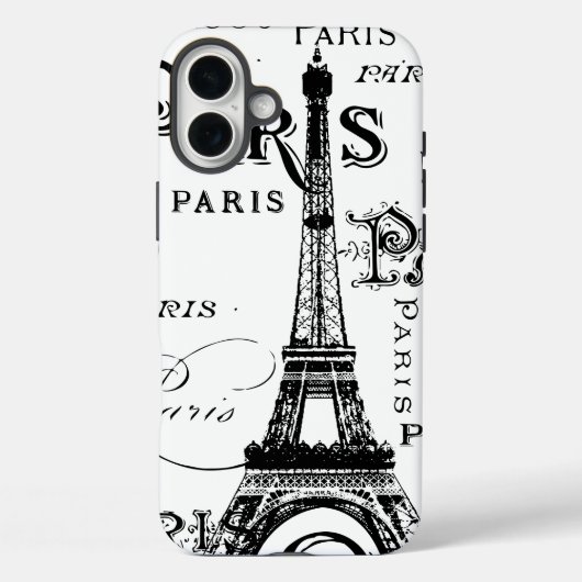 Typografie-kalligrafie Parijs Frankrijk Eiffel Tow Case-Mate iPhone Case (Achterkant)