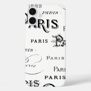Typografie-kalligrafie Parijs Frankrijk Eiffel Tow iPhone 16 Plus Hoesje