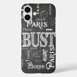 Typografie-kalligrafie Parijs Frankrijk Eiffel Tow iPhone 16 Plus Hoesje