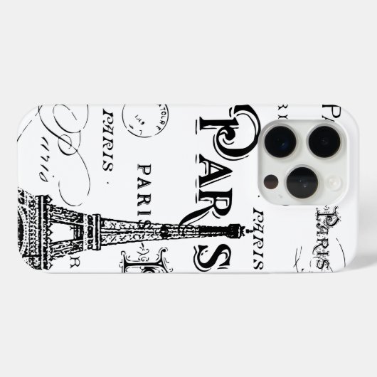 Typografie-kalligrafie Parijs Frankrijk Eiffel Tow Case-Mate iPhone Case (Achterkant (horizontaal))