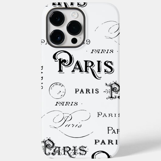Typografie-kalligrafie Parijs Frankrijk Eiffel Tow Case-Mate iPhone Case (Achterkant)