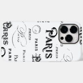 Typografie-kalligrafie Parijs Frankrijk Eiffel Tow Case-Mate iPhone Case (Achterkant (horizontaal))