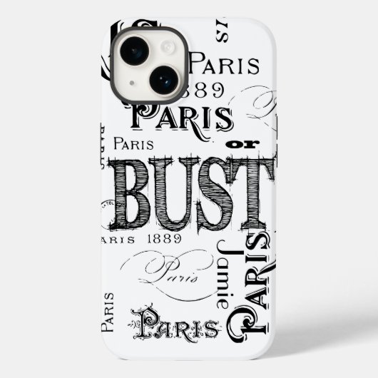 Typografie-kalligrafie Parijs Frankrijk Eiffel Tow Case-Mate iPhone Case (Achterkant)