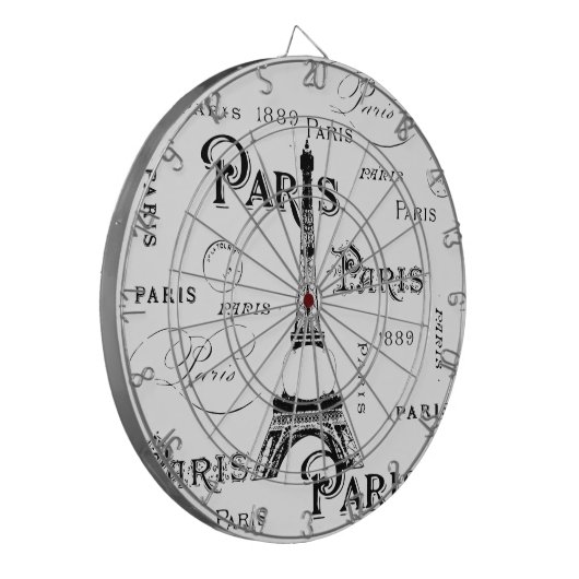 Typografie-kalligrafie Parijs Frankrijk Eiffel Tow Dartbord (Voorkant Links)