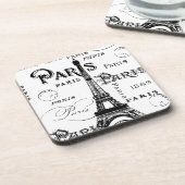 Typografie-kalligrafie Parijs Frankrijk Eiffel Tow Drankjes Onderzetter (Linkerzijde)