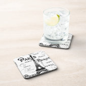 Typografie-kalligrafie Parijs Frankrijk Eiffel Tow Drankjes Onderzetter (Rechterzijde)