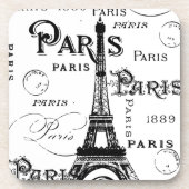 Typografie-kalligrafie Parijs Frankrijk Eiffel Tow Drankjes Onderzetter (Voorkant)