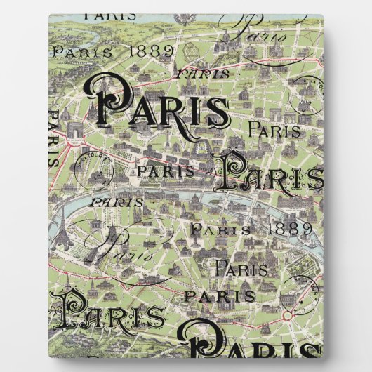 Typografie-kalligrafie Parijs Frankrijk Eiffel Tow Fotoplaat (Voorkant)