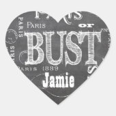 Typografie-kalligrafie Parijs Frankrijk Eiffel Tow Hart Sticker (Voorkant)