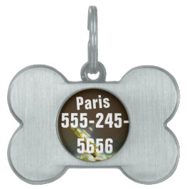 Typografie-kalligrafie Parijs Frankrijk Eiffel Tow Huisdieren Naamplaatje