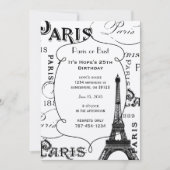 Typografie-kalligrafie Parijs Frankrijk Eiffel Tow Kaart (Voorkant)