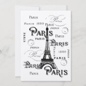 Typografie-kalligrafie Parijs Frankrijk Eiffel Tow Kaart (Achterkant)