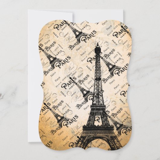 Typografie-kalligrafie Parijs Frankrijk Eiffel Tow Kaart (Achterkant)