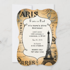 Typografie-kalligrafie Parijs Frankrijk Eiffel Tow Kaart
