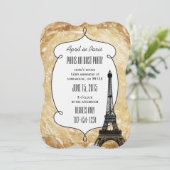 Typografie-kalligrafie Parijs Frankrijk Eiffel Tow Kaart (Staand voorkant)