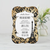 Typografie-kalligrafie Parijs Frankrijk Eiffel Tow Kaart (Staand voorkant)