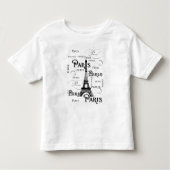 Typografie-kalligrafie Parijs Frankrijk Eiffel Tow Kinder Shirts (Voorkant)
