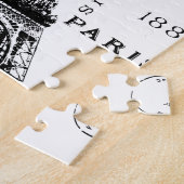 Typografie-kalligrafie Parijs Frankrijk Eiffel Tow Legpuzzel (Zijkant)