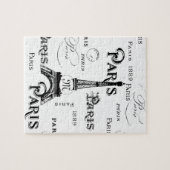Typografie-kalligrafie Parijs Frankrijk Eiffel Tow Legpuzzel (Horizontaal)