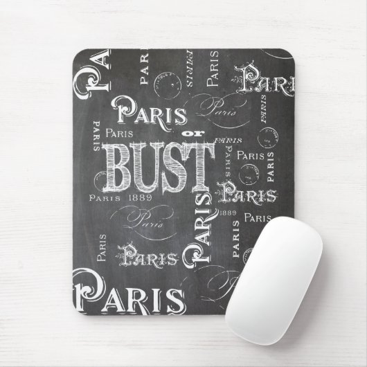 Typografie-kalligrafie Parijs Frankrijk Eiffel Tow Muismat (Met muis)