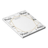 Typografie-kalligrafie Parijs Frankrijk Eiffel Tow Notitieblok (Schuin)