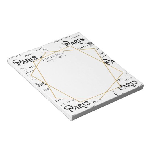 Typografie-kalligrafie Parijs Frankrijk Eiffel Tow Notitieblok (Schuin)