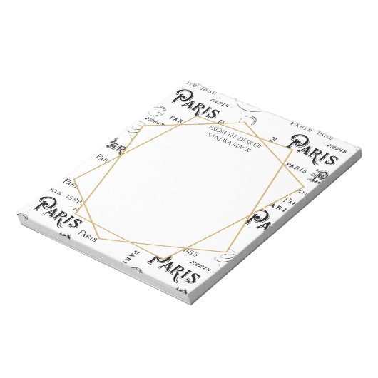 Typografie-kalligrafie Parijs Frankrijk Eiffel Tow Notitieblok (Linkerzijde)