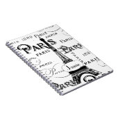 Typografie-kalligrafie Parijs Frankrijk Eiffel Tow Notitieboek (Rechterzijde)