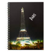 Typografie-kalligrafie Parijs Frankrijk Eiffel Tow Notitieboek (Voorkant)