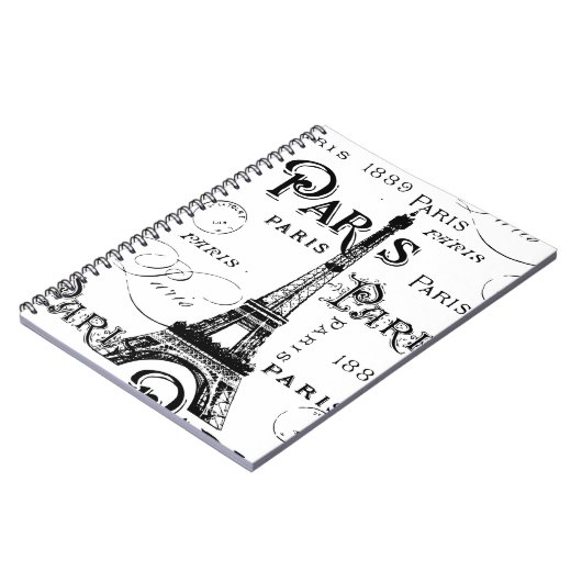 Typografie-kalligrafie Parijs Frankrijk Eiffel Tow Notitieboek (Linkerzijde)