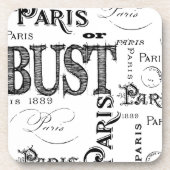 Typografie-kalligrafie Parijs Frankrijk Eiffel Tow Onderzetter (Voorkant)