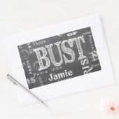 Typografie-kalligrafie Parijs Frankrijk Eiffel Tow Rechthoekige Sticker (Envelop)