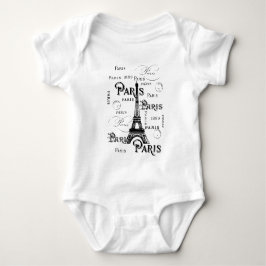 Typografie-kalligrafie Parijs Frankrijk Eiffel Tow Romper