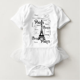 Typografie-kalligrafie Parijs Frankrijk Eiffel Tow Romper