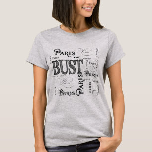 Typografie-kalligrafie Parijs Frankrijk Eiffel Tow T-shirt