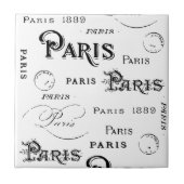 Typografie-kalligrafie Parijs Frankrijk Eiffel Tow Tegeltje (Voorkant)