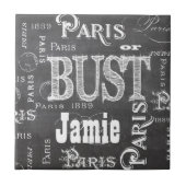 Typografie-kalligrafie Parijs Frankrijk Eiffel Tow Tegeltje (Voorkant)