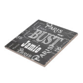 Typografie-kalligrafie Parijs Frankrijk Eiffel Tow Tegeltje (Zijkant)