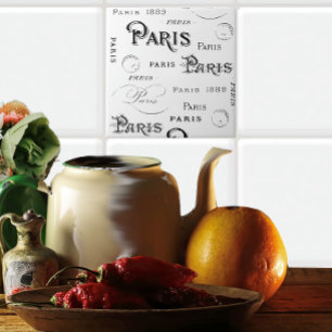 Typografie-kalligrafie Parijs Frankrijk Eiffel Tow Tegeltje